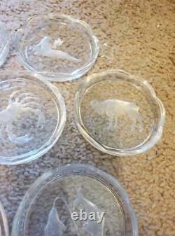 Val St Lambert Crystal Zodiac Coasters Set of 10 Vintage and Rare