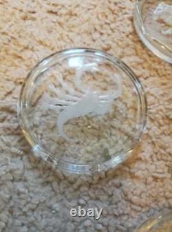 Val St Lambert Crystal Zodiac Coasters Set of 10 Vintage and Rare