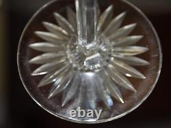Val St Lambert Wine Glass Goblet Blue & Vaseline Cut to Clear Vintage