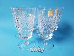 Val St Lambert Wine Glasses Water Goblets Diamond Cut Crystal Set Of 5 Vintage