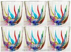 Venetian Carnevale Stemless Wine Glasses Old Fashion Glasses Set Of Six