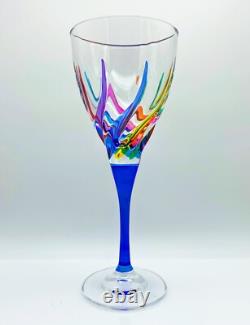 Venetian Carnevale Wine Glasses Set Of Four Hand Painted Crystal