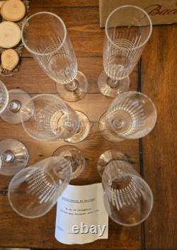 Vintage 12 Baccarat Nancy Wine Glasses and Champage Flutes Crystal France New