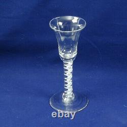 Vintage 18/19th Century Air Twist Inverted Bell Wine/Cordial Glass 17cm #1