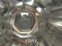 Vintage 1920's Signed Libbey Crystal Cut Panel Water Wine Goblet Lot of 4 Glass