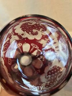 Vintage 1920s EGERMANN RUBY RED Bohemian Czech Art Glass 11 WINE DECANTER