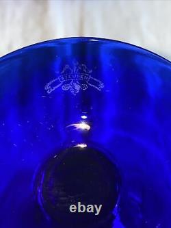 Vintage 1930' Set of 4 STEUBEN Blue Wine Crystal Glasses, Great Condition