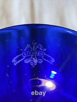 Vintage 1930' Set of 4 STEUBEN Blue Wine Crystal Glasses, Great Condition