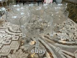 Vintage 1950 Rock Sharpe Villars Tall Cocktail Coupes Wine Glasses SET OF 10, 6