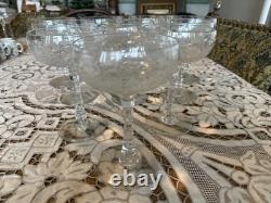 Vintage 1950 Rock Sharpe Villars Tall Cocktail Coupes Wine Glasses SET OF 10, 6