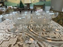 Vintage 1950 Rock Sharpe Villars Tall Cocktail Coupes Wine Glasses SET OF 10, 6