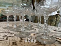 Vintage 1950 Rock Sharpe Villars Tall Cocktail Coupes Wine Glasses SET OF 10, 6