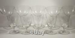 Vintage 1950s Hand Etched Crystal Wine/Sherbet glass Set Of 10