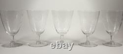 Vintage 1950s Hand Etched Crystal Wine/Sherbet glass Set Of 10