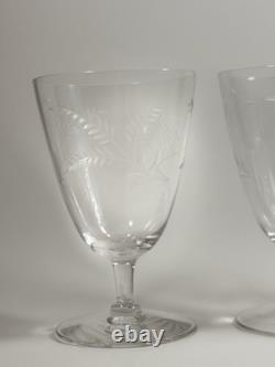 Vintage 1950s Hand Etched Crystal Wine/Sherbet glass Set Of 10