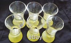 Vintage 1960 th Denby Minor Yellow Wine Glasses Set of 6