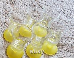 Vintage 1960 th Denby Minor Yellow Wine Glasses Set of 6