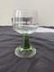 Vintage 1970's French Alsace Wine Glasses with Green Swirling Stems 11Pcs