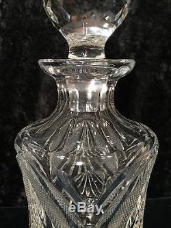 Vintage 1970's Signed WATERFORD ETCHED CRYSTAL SPIRITS WINE LIQUOR DECANTER