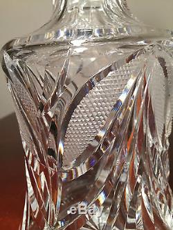 Vintage 1970's Signed WATERFORD ETCHED CRYSTAL SPIRITS WINE LIQUOR DECANTER