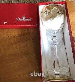 Vintage 1970s Baccarat Prestige Gold Encrusted Wine Glass Water Goblet Crystal