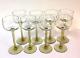 Vintage 1970s Set of 8 Yellow Stemmed Tall Hock Wine Glasses Cocktail Bar
