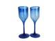 Vintage 1978 Signed Josh Simpson Cobalt Blue Wine Handcrafted Glasses Pair