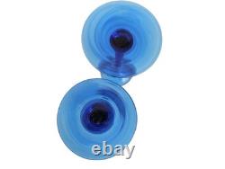 Vintage 1978 Signed Josh Simpson Cobalt Blue Wine Handcrafted Glasses Pair