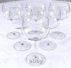 Vintage 1980's Set of 6 Tiffany 8 Red Wine Balloon Goblets / Glasses