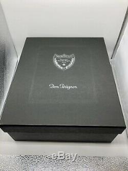 Vintage 1995 Dom Perignon Cuvée Bottle in Box with Champagne Glasses With Cork