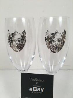 Vintage 2002 Set of 2 Dom Perignon Champagne Logo Flutes Glasses 9 1/8
