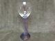 Vintage 2003 Signed Brioni Art Glass Purple/Clear Iridescent Wine Stem Goblet