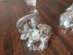 Vintage 2 Safari Arthur Court design Elephant wine Glass with Cast Aluminum