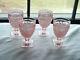 Vintage 30's Miss America, set 4 pink wine glasses, stems 3 3/4