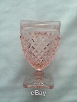 Vintage 30's Miss America, set 4 pink wine glasses, stems 3 3/4
