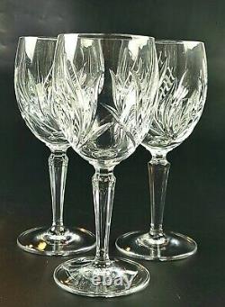 Vintage -3 Nocturne Pattern Wine Glasses by Gorham Crystal Rare as Discontinued