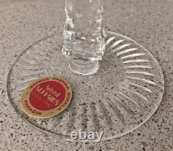 Vintage 3 Srpska Fabrika Stakla Paracin Grape Purple Cut Glass Goblets Unused