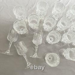 Vintage 4.5 Beautiful Small Crystal Liquor Cocktail Wine Cordial Glass Set of 17