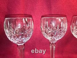 Vintage 4 Waterford Crystal Lismore Balloon Wine Stem Glasses