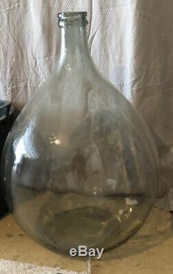 Vintage 54L Italian giant Demijohn Glass W/ Basket Wine Making Exc