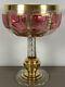 Vintage 5 Moser Cabochon Cranberry 24k Gold Wine Glass Goblet RARE EUC Boho
