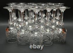 Vintage 60s Czechoslovakian 24% Crystal Wine Glasses Set of 24 Things Brilliant