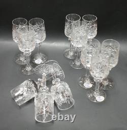 Vintage 60s Czechoslovakian 24% Crystal Wine Glasses Set of 24 Things Brilliant