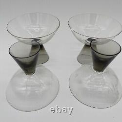Vintage 60s Rosenthal Wine Glasses Fortuna Cordial Smoke 4 8 Total