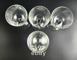 Vintage- 6 Pieces Toscany Etched -Floral Pattern Wine Glasses with Decanter