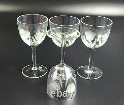 Vintage- 6 Pieces Toscany Etched -Floral Pattern Wine Glasses with Decanter