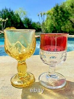 Fairford Vintage Wine Glassware, 8 Oz Colored Water Goblets, Set