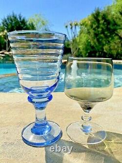 Vintage 8 Mismatched Wine Glasses-Goblets-Water-Retro-Boho-Wedding Set