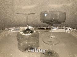 Vintage 8 Peill Cora Crystal Smoke Colored Sherbet/Champagne Glasses Rosenthal