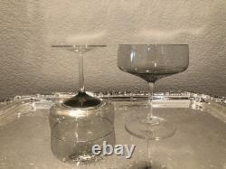 Vintage 8 Peill Cora Crystal Smoke Colored Sherbet/Champagne Glasses Rosenthal
